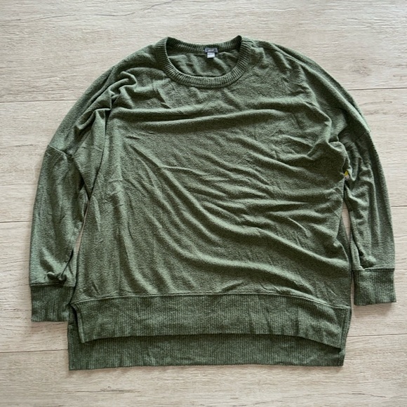Aerie Oversized Green Heathered Pullover Crewneck Sweatshirt Women's Size S - Picture 4 of 11